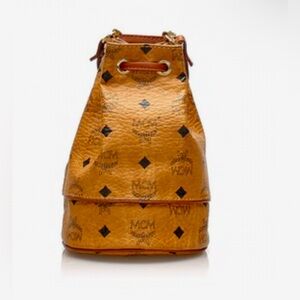 MCM Visetos Drawstring Bucket Crossbody Bag